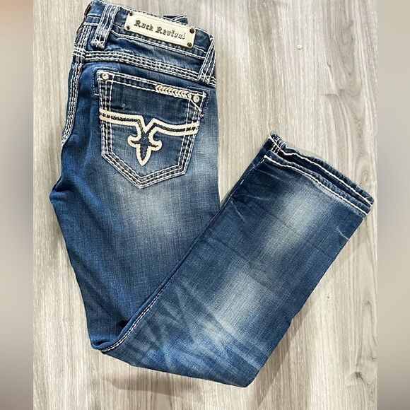 Rock Revival Jacklyn Capri Blue Denim Designed exclusive for Buckle E8388P24 - Picture 4 of 13